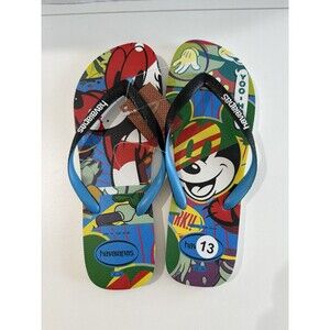 Havaianas Disney Mickey Mouse Flip Flops Green/blue/Yellow, US 13 EU 47/48